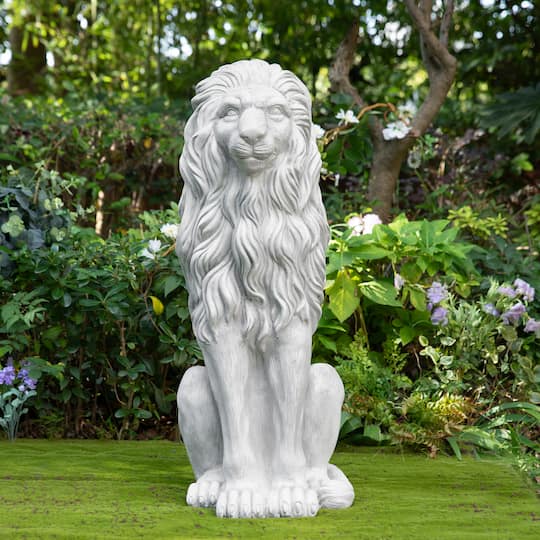 Glitzhome® 36.25" Oversized MGO Guardian Sitting Lion Garden Statue
